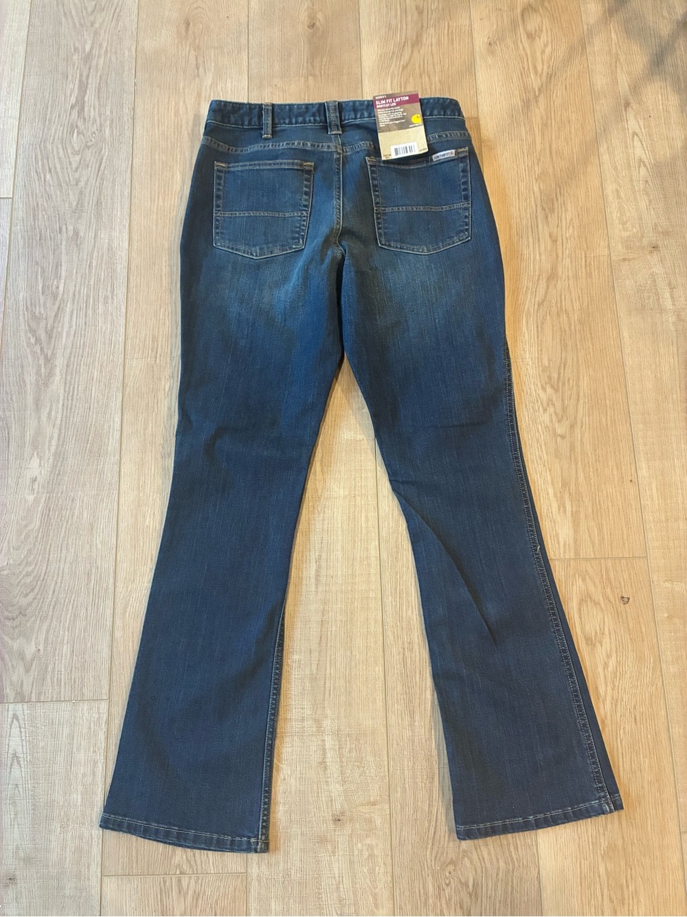 NWT Carhartt Dark Blue Women's Boot Cut Jeans size 10 slim fit western workwear
